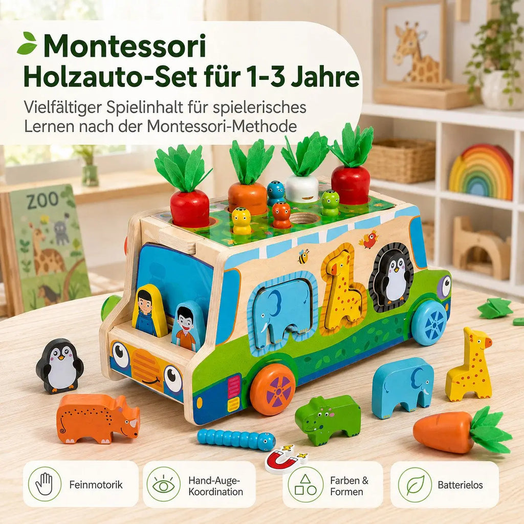 Motorik-Bus aus Holz