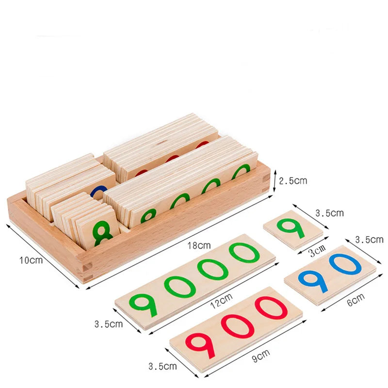 Montessori Zahlenkarten aus Holz