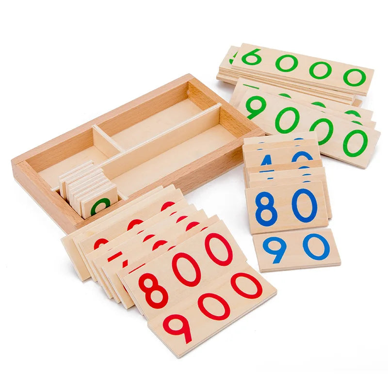 Montessori Zahlenkarten aus Holz