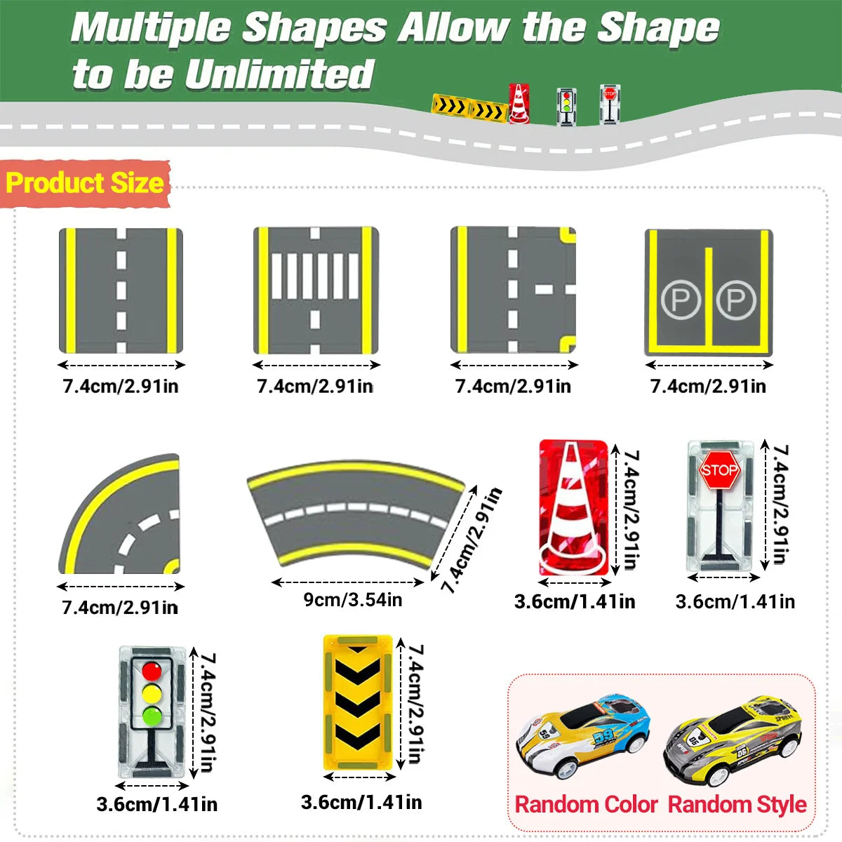 Magnetische Straße mit Autos