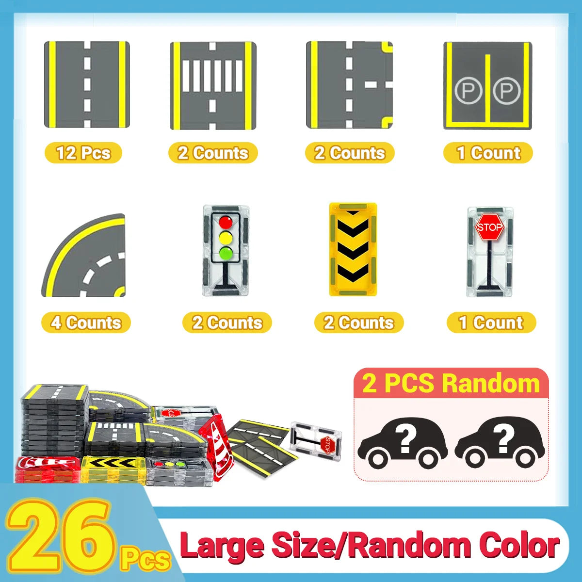 Magnetische Straße mit Autos