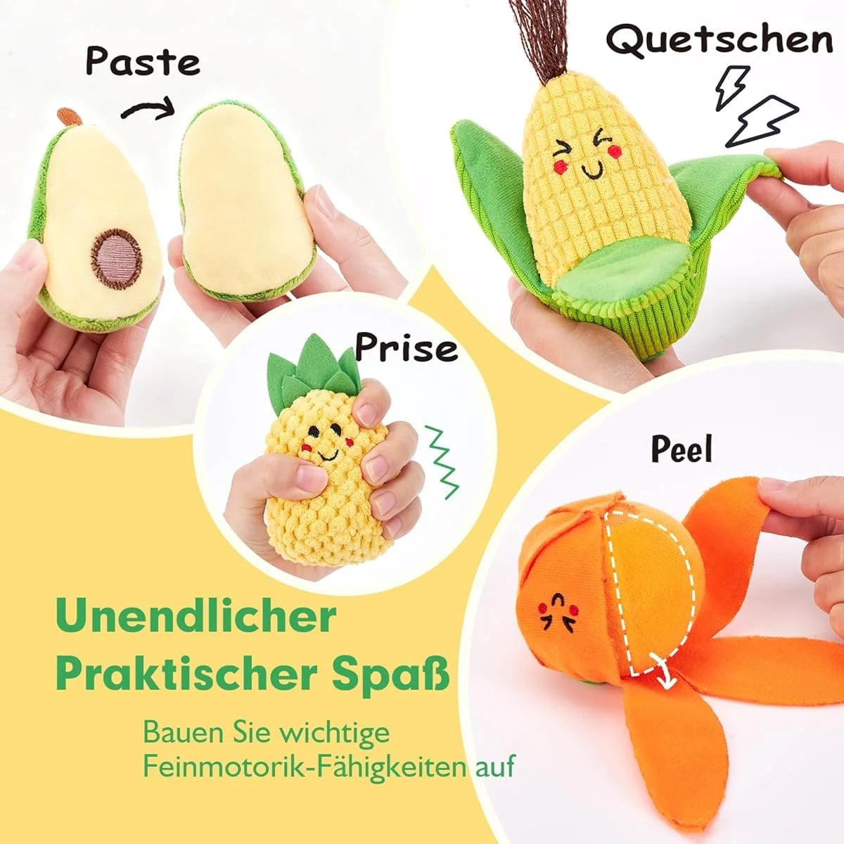 Plüsch-Obst und Gemüse