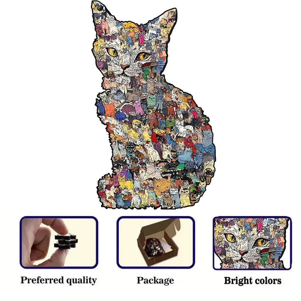 Holzpuzzle Katze