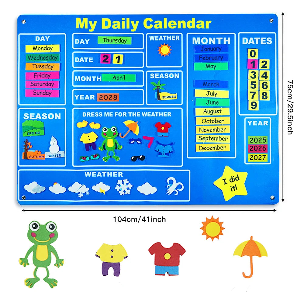 Lernkalender aus Filz