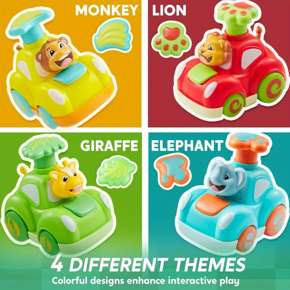 Aufziehautos Tiere, 4er-Set