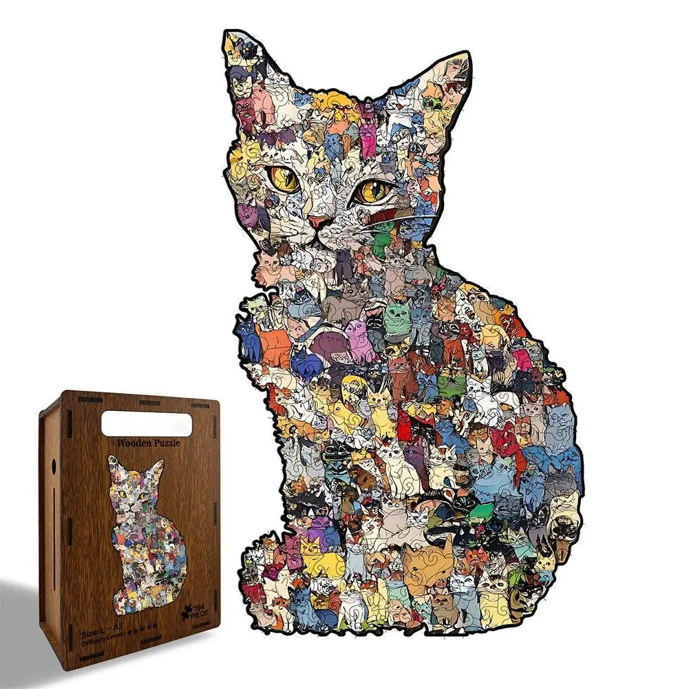Holzpuzzle Katze