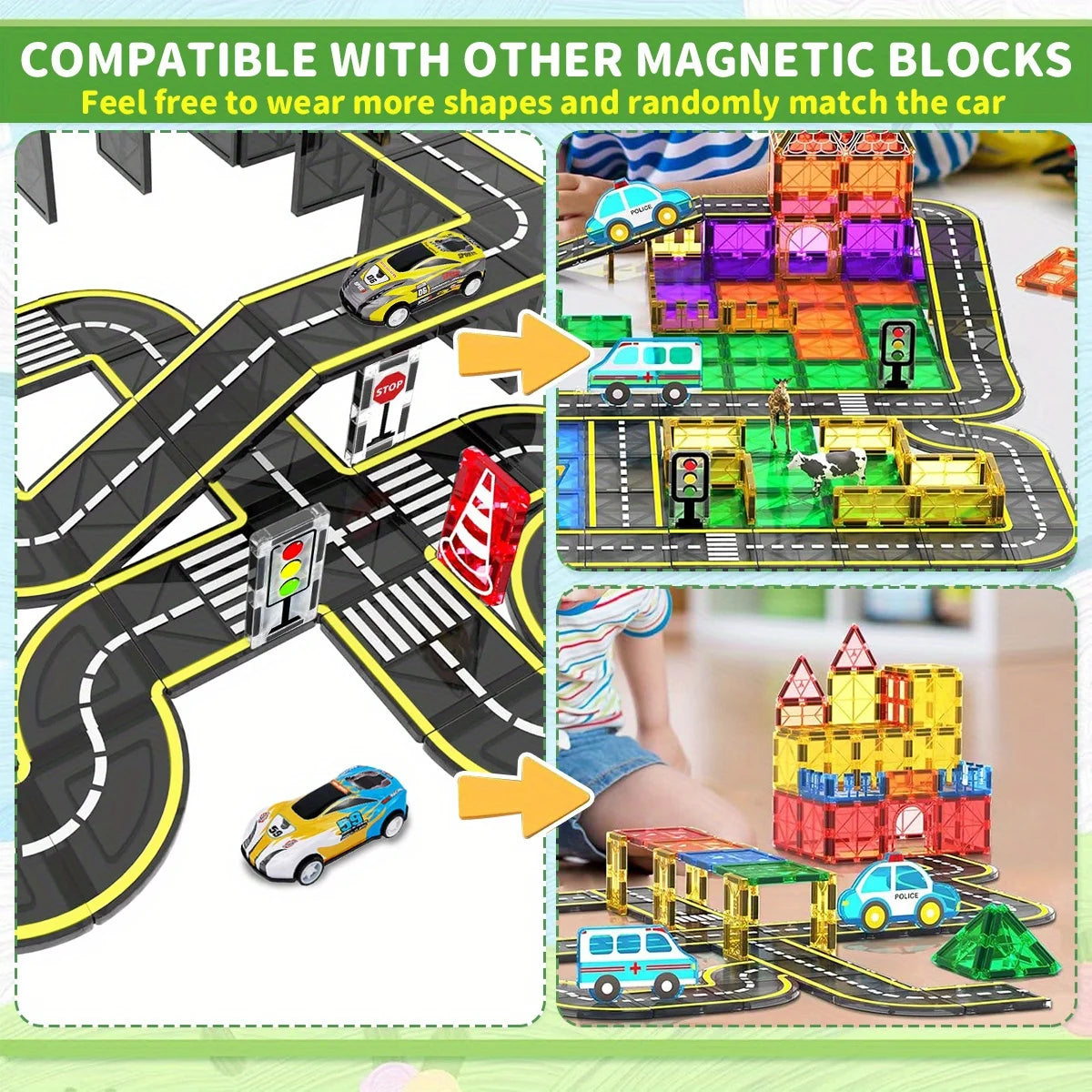 Magnetische Straße mit Autos
