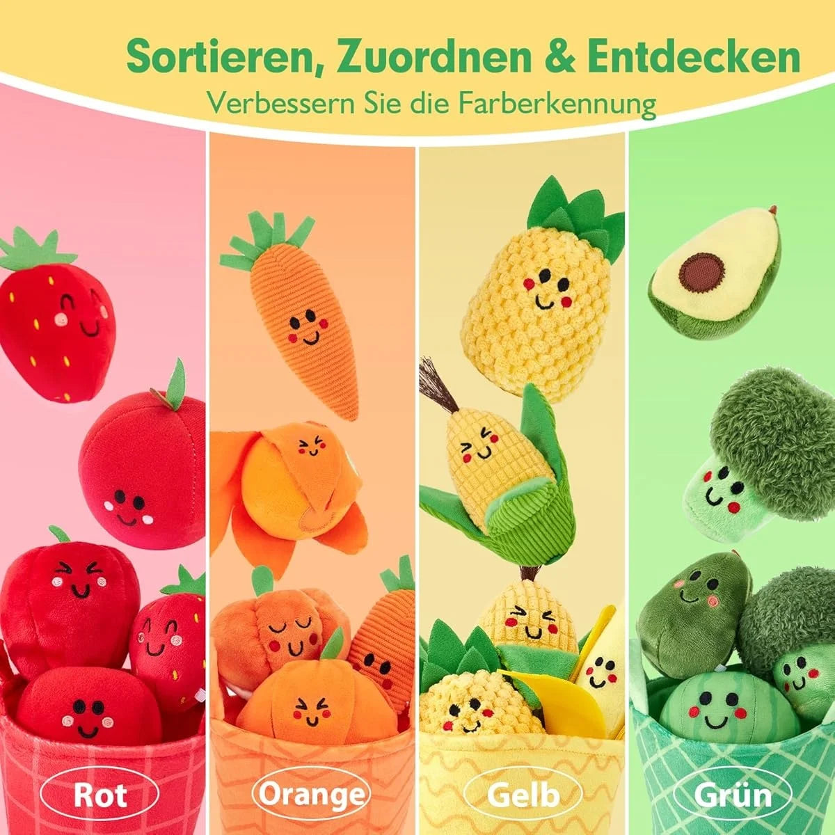 Plüsch-Obst und Gemüse