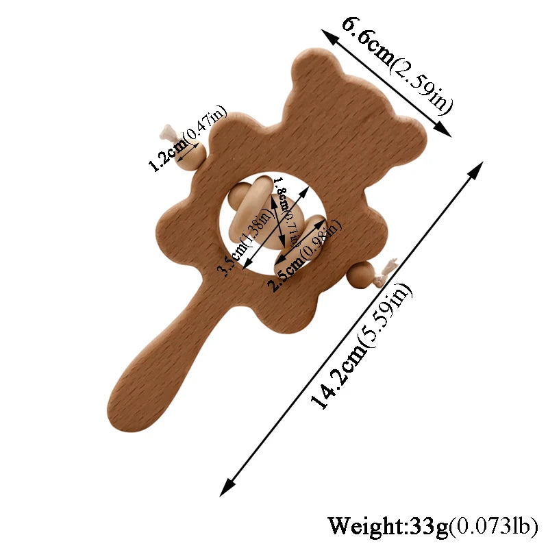 Greifring Bär aus Holz