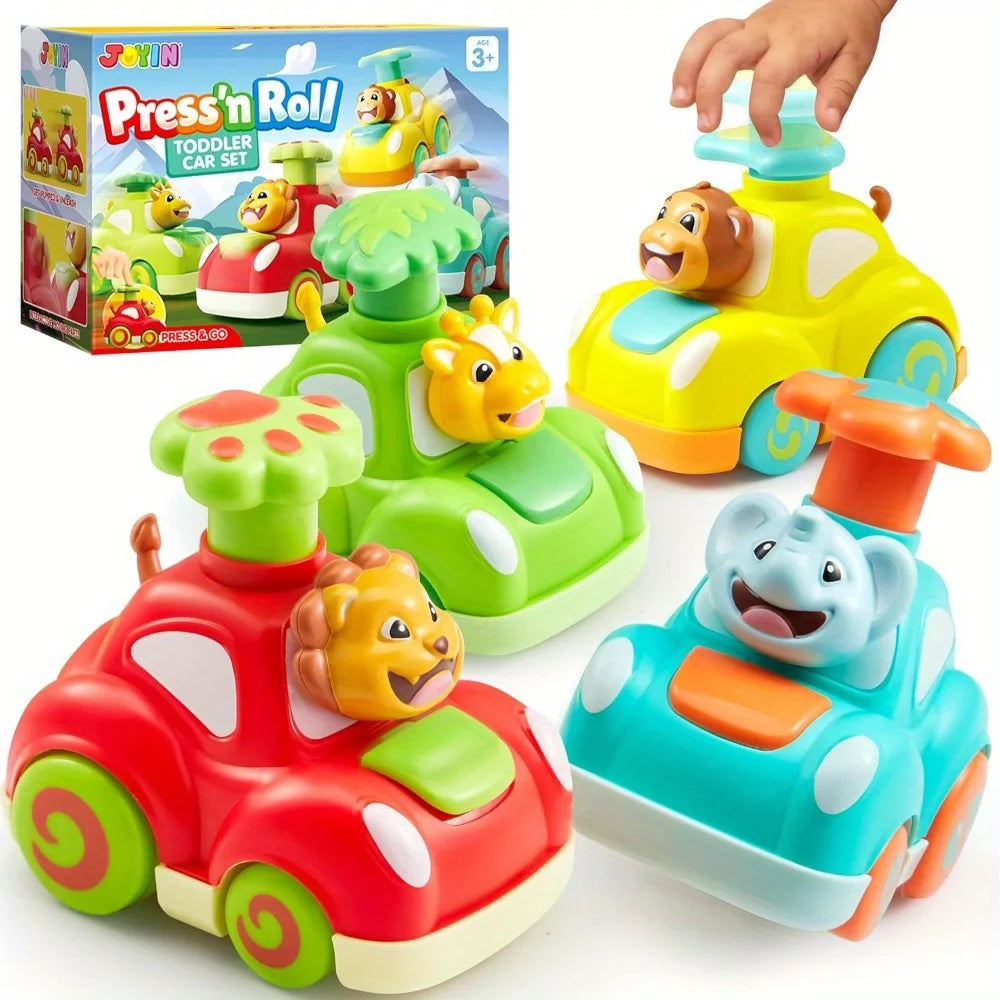 Aufziehautos Tiere, 4er-Set