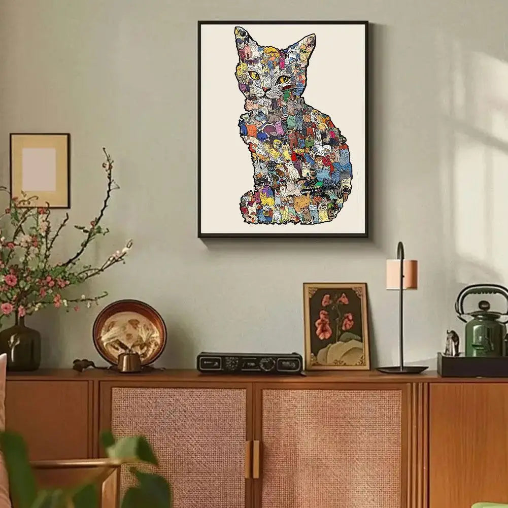 Holzpuzzle Katze