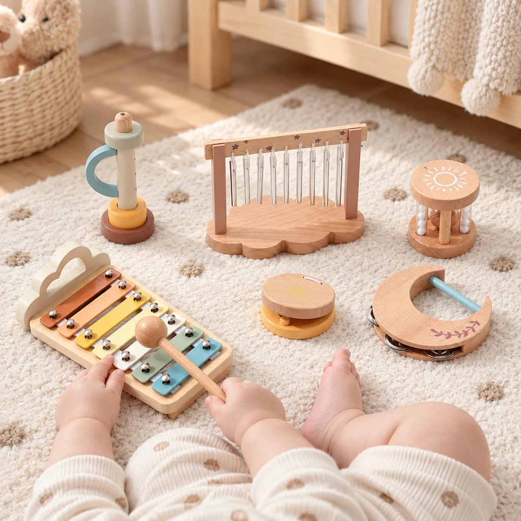 Babyspielzeug-Set aus Holz
