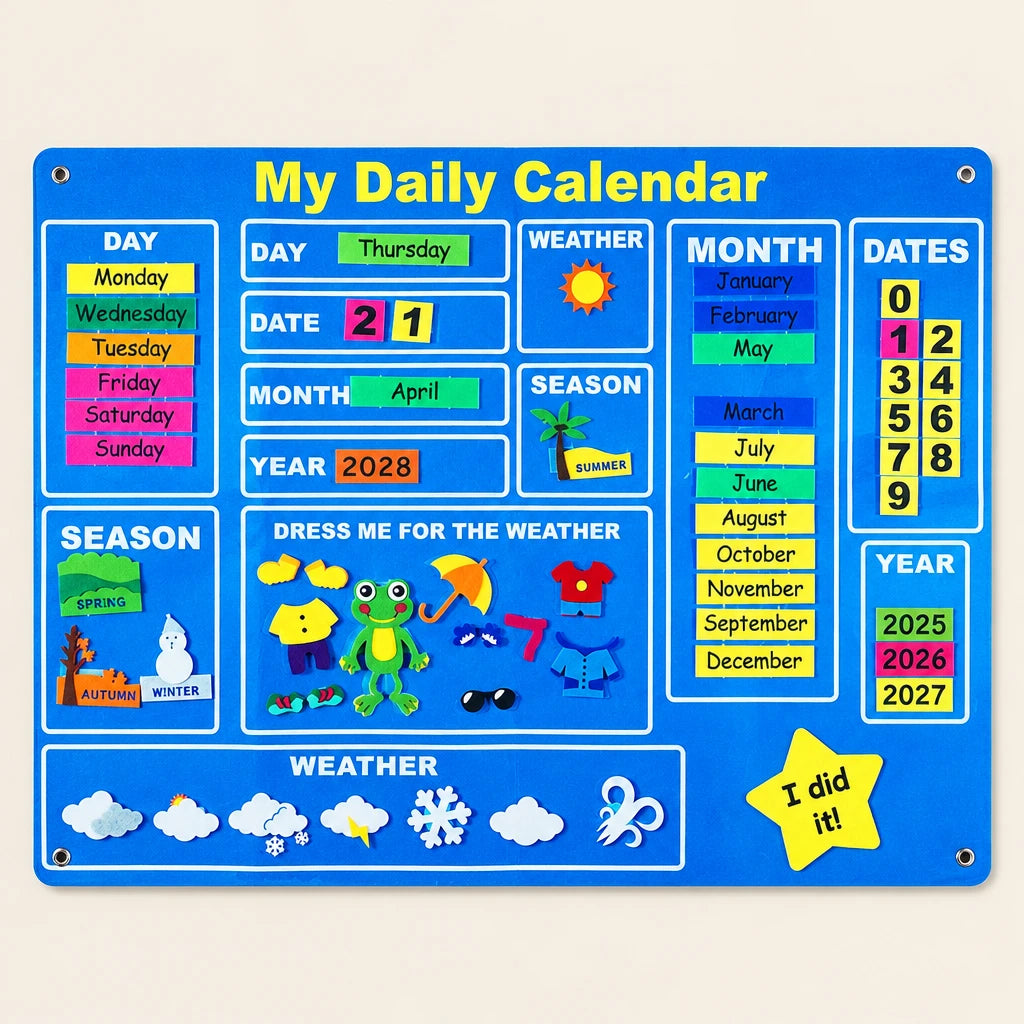 Lernkalender aus Filz