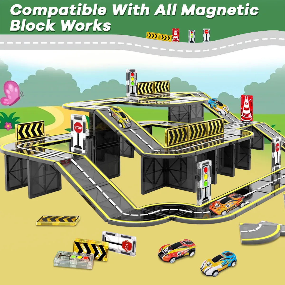 Numi Magnetische Straße mit Autos